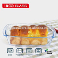 Rectangle 68oz prex highborosilicate glass bread pan made in china